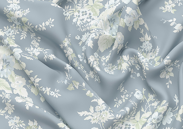 Shabby Chic by Rachel Ashwell Garden Floral, Dusky Blue - Roman Blind - Image 4